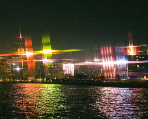 Colourful digital harbour route in the fictional Harbour Neon Dash game